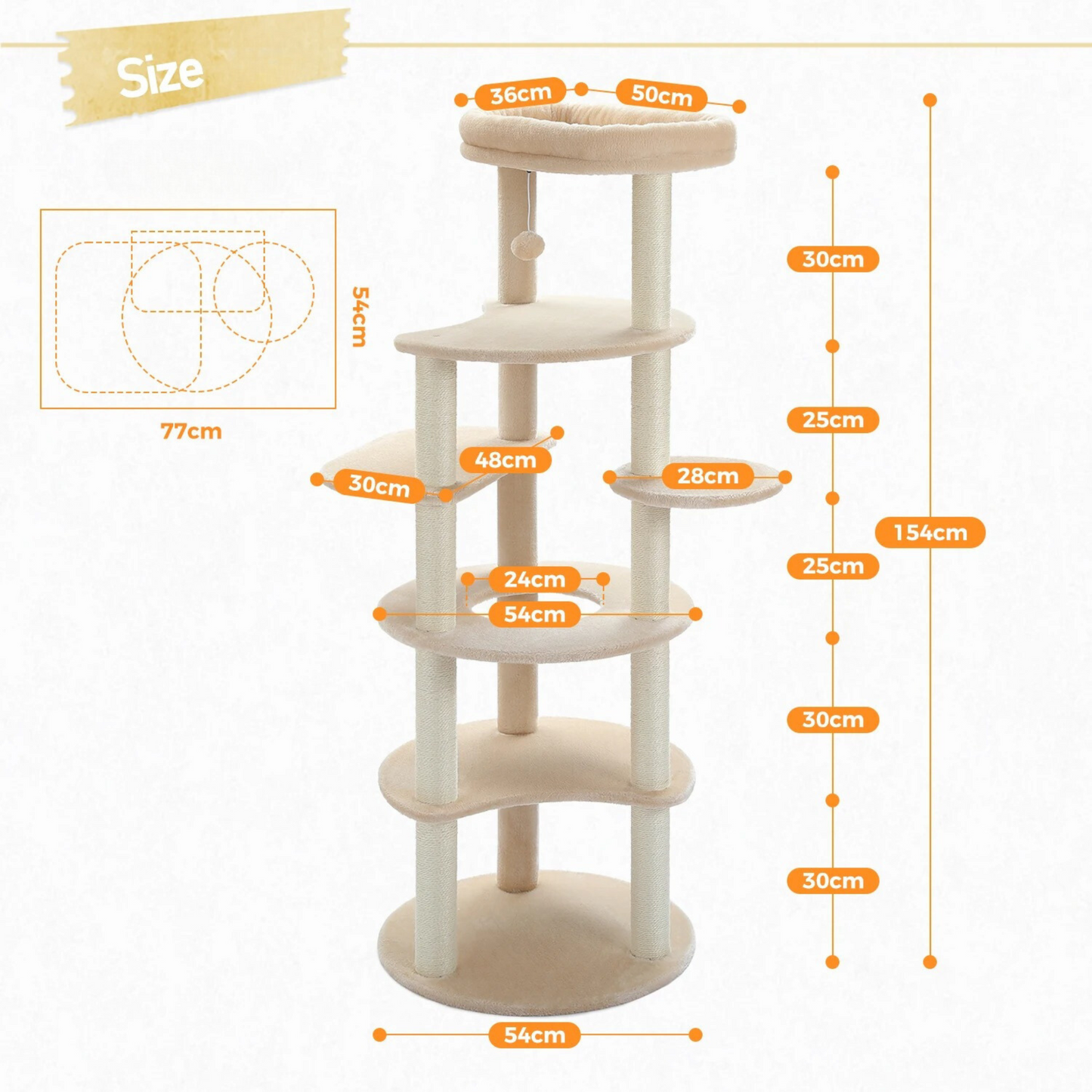 CozyCats 61" Large Cat Tree Tower