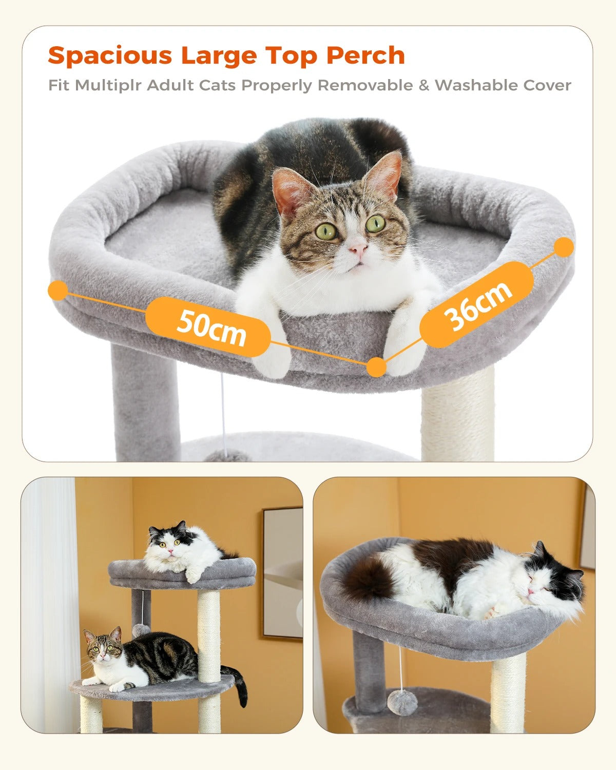 CozyCats 61" Large Cat Tree Tower