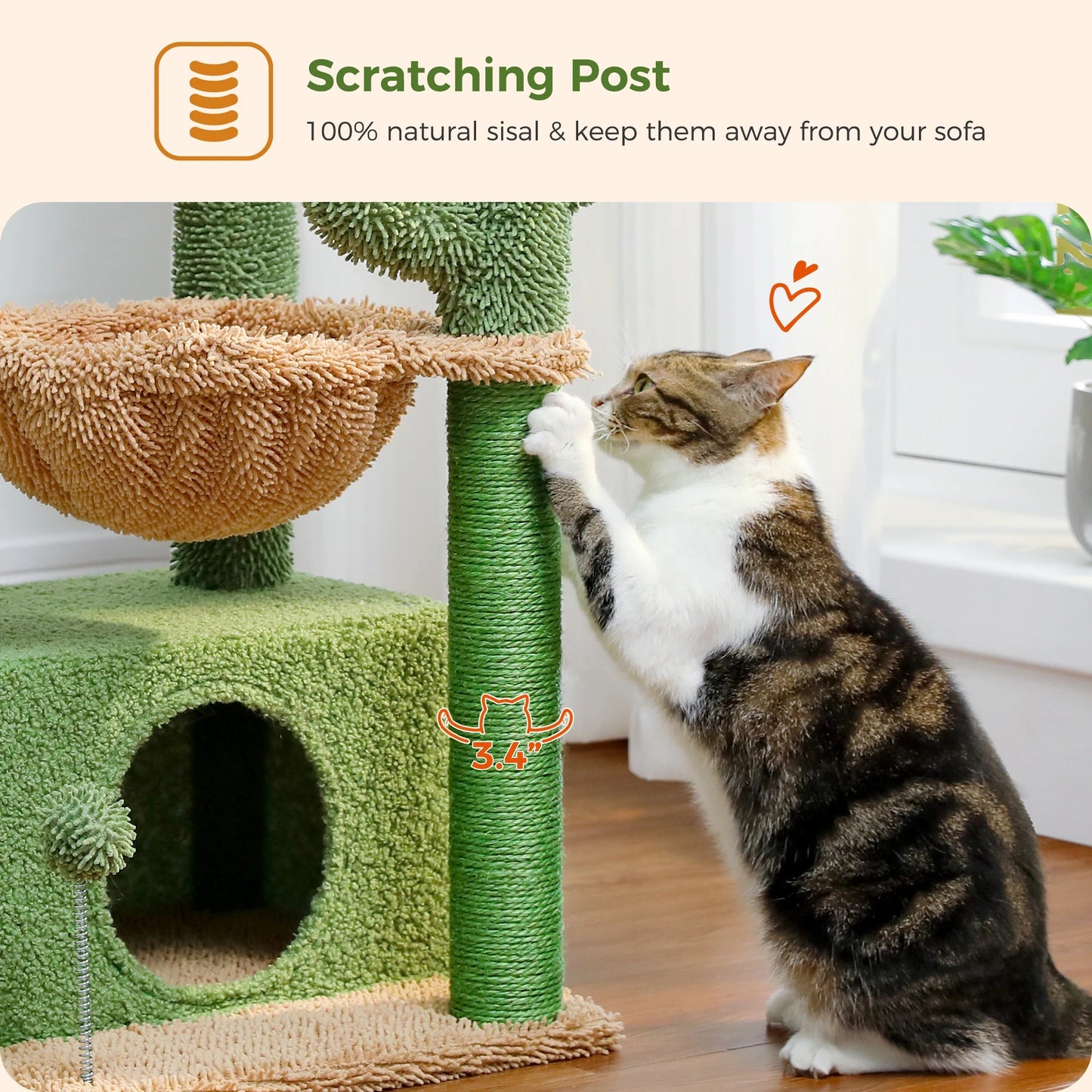 CozyCats Mini 33" Cactus Cat Tree Condo