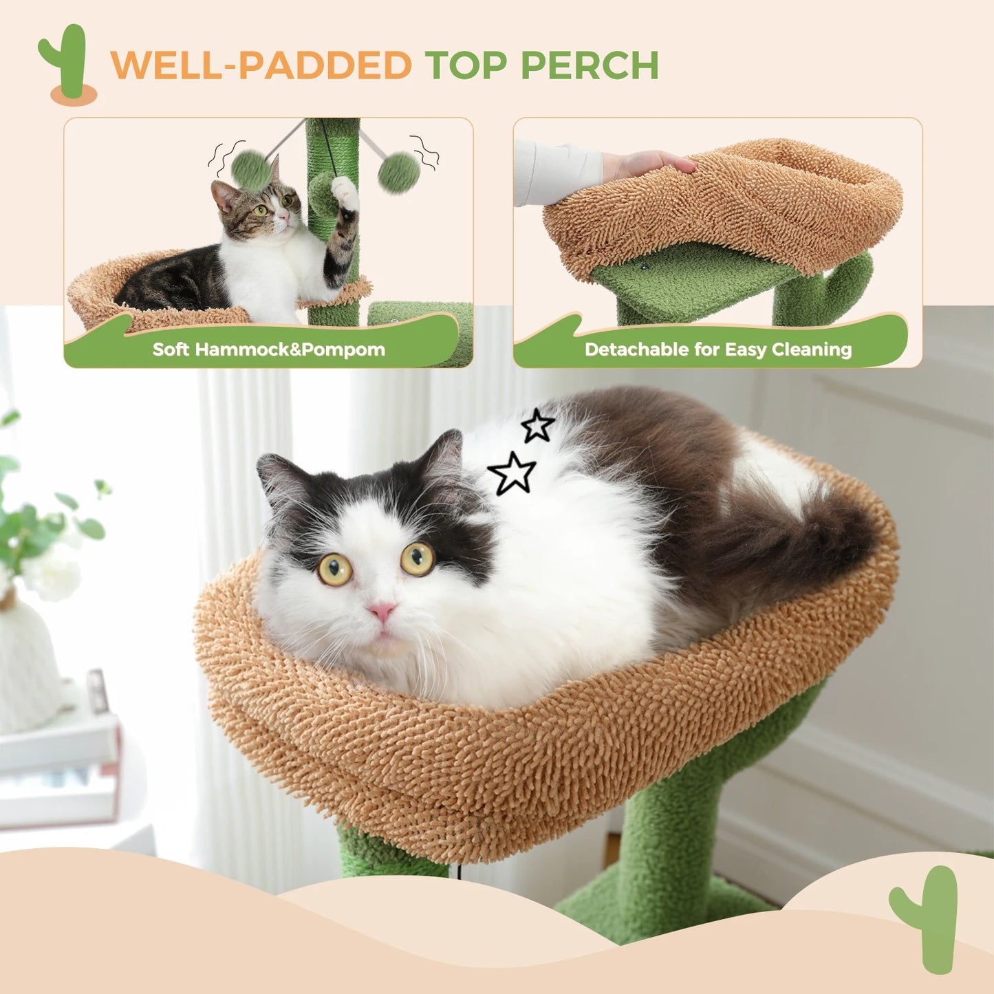 CozyCats 42" Mini Cactus Cat Tree Condo