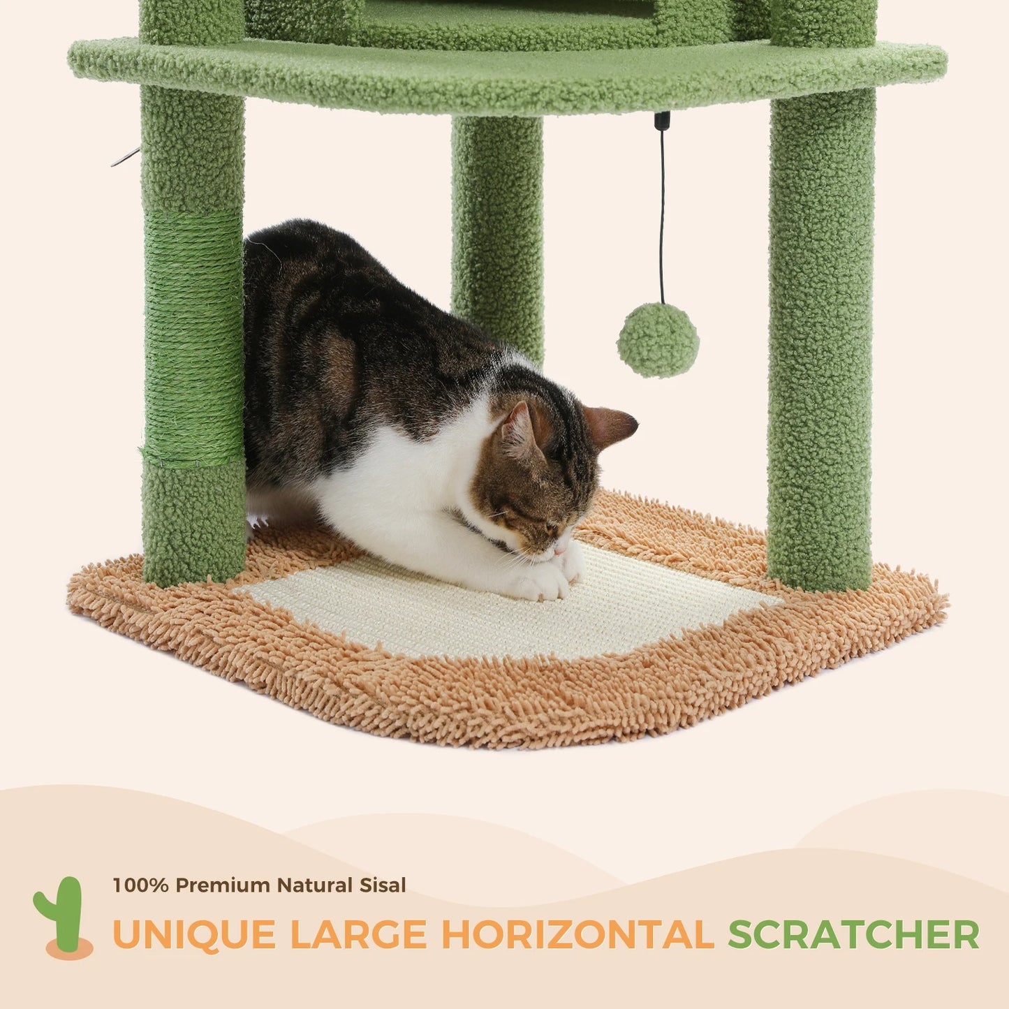 CozyCats 42" Mini Cactus Cat Tree Condo