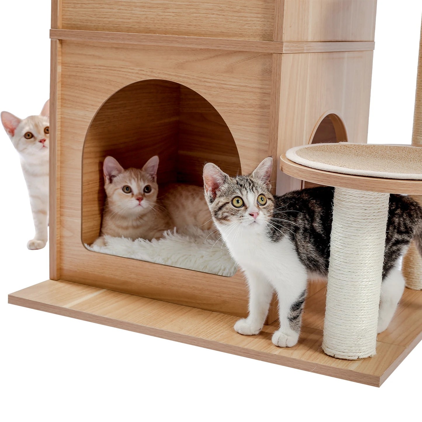 CozyCats 47" Luxury Wooden Cat Tree Tower