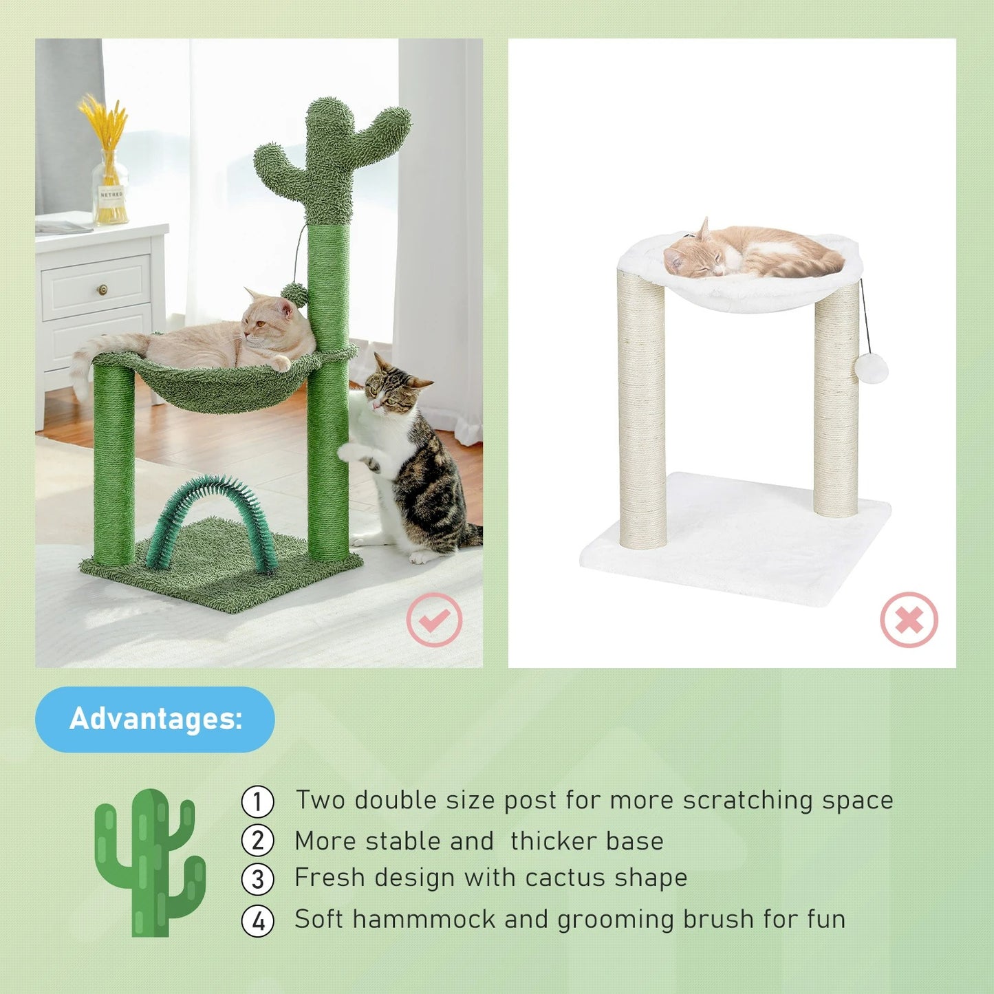 CozyCats " Cactus Cat Scratcher Condo