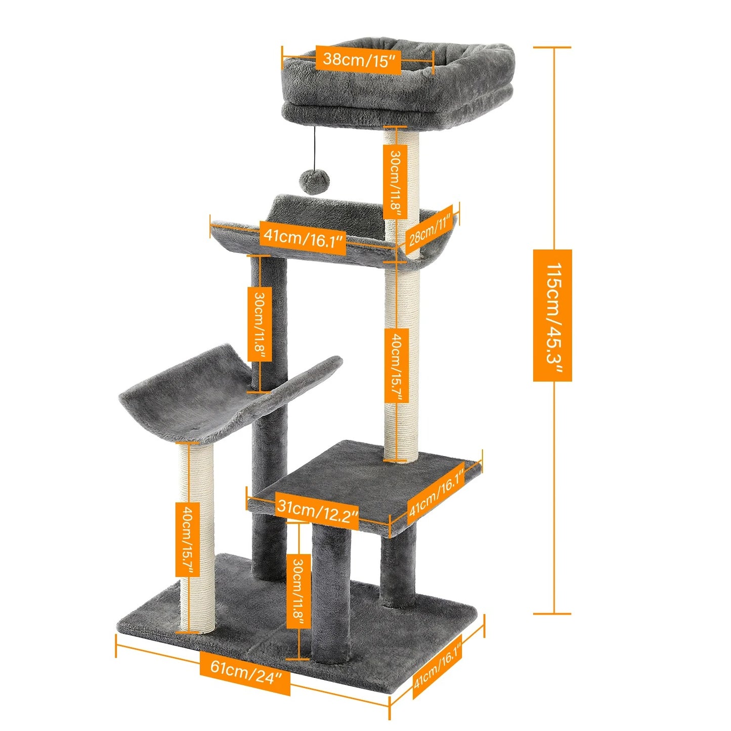 CozyCats 45" Cat Tree Tower