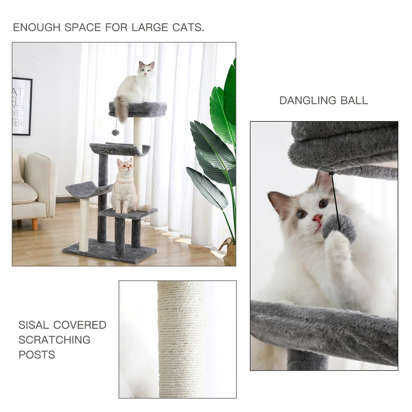 CozyCats 45" Cat Tree Tower