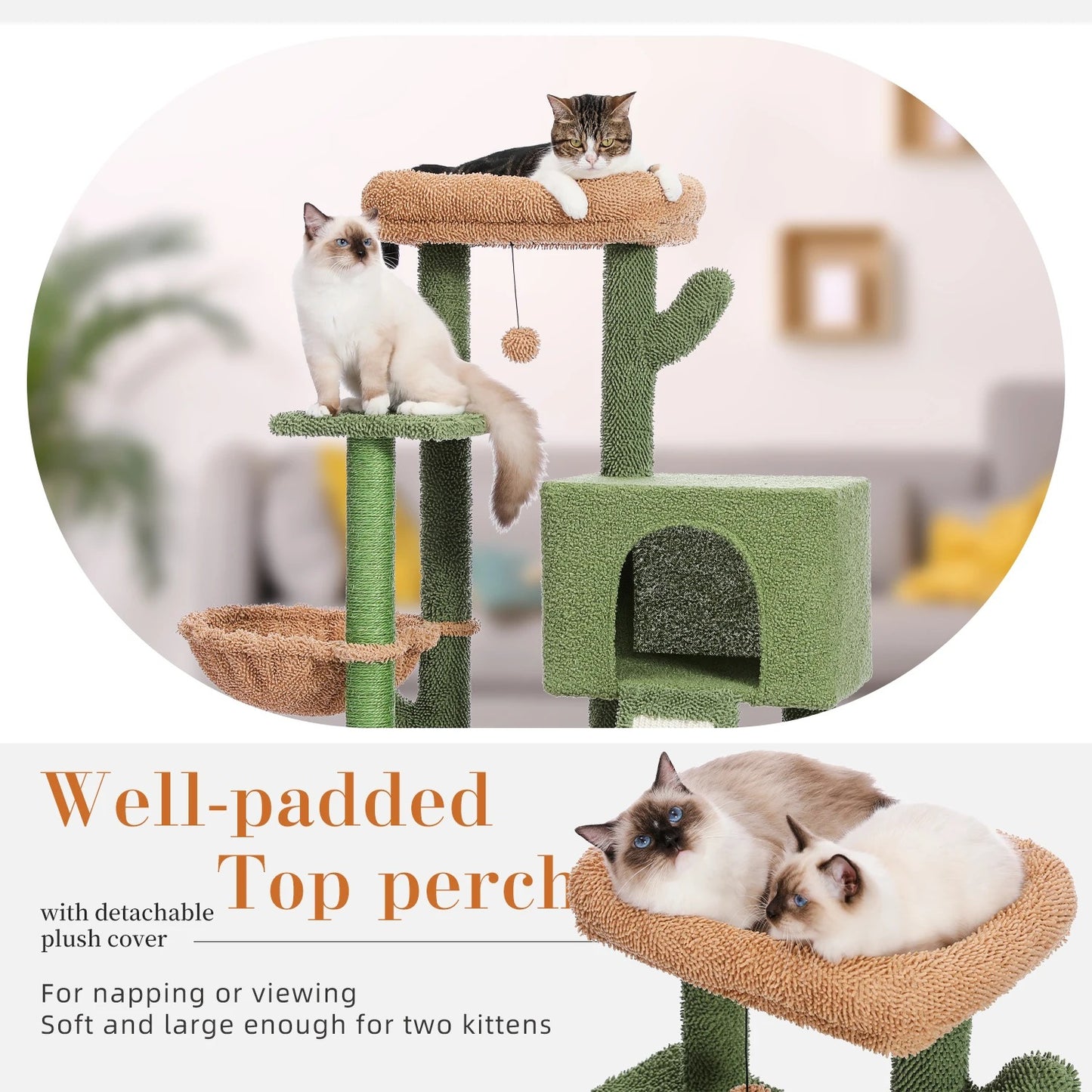 CozyCats 41" Small Cactus Cat Tree Condo