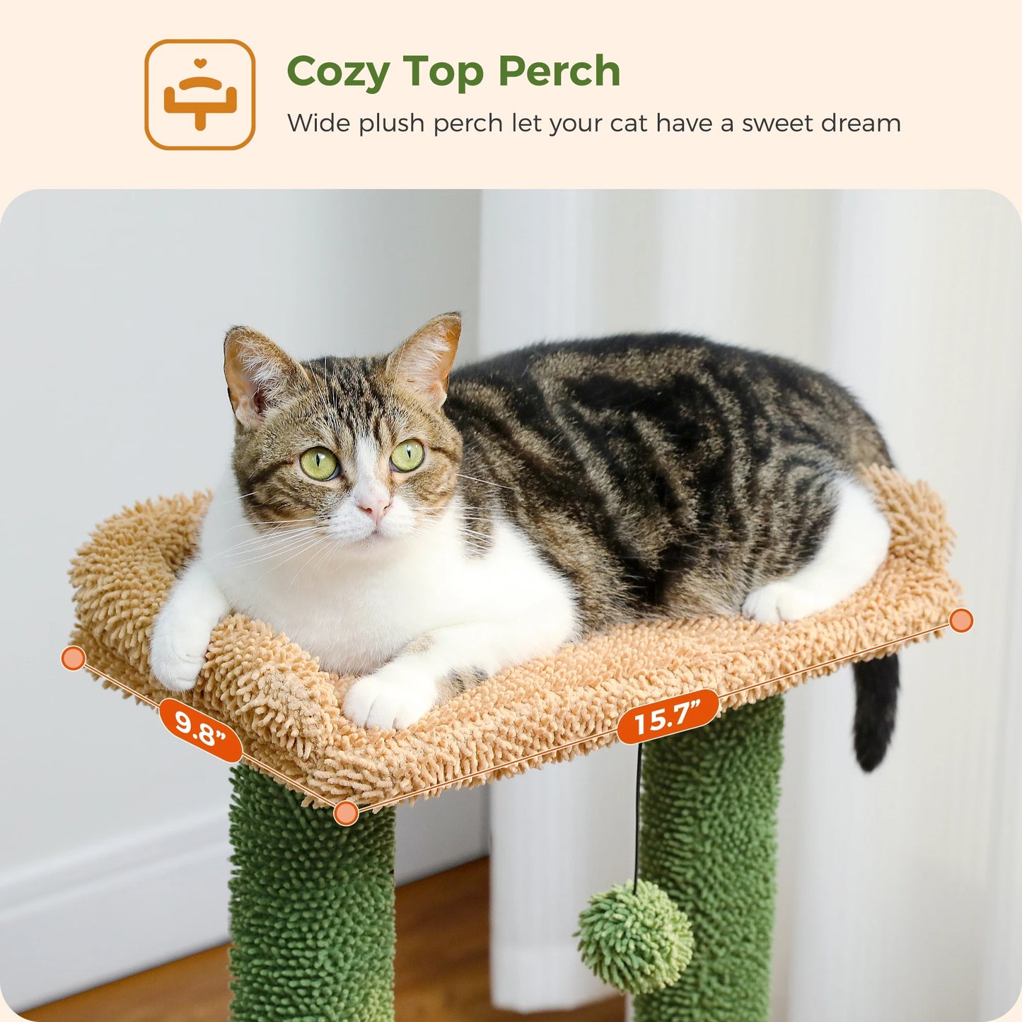 CozyCats Mini 33" Cactus Cat Tree Condo