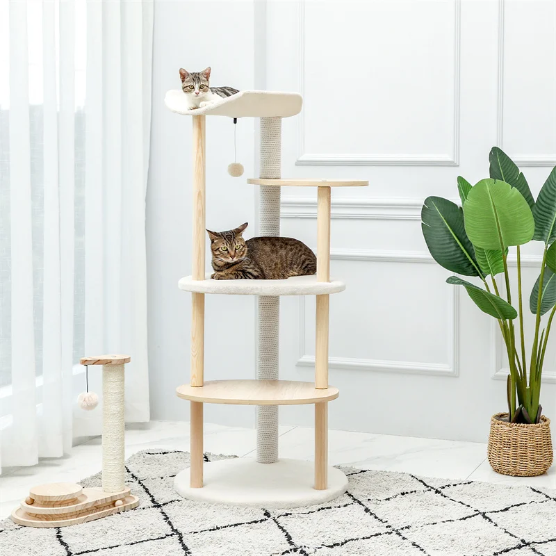 CozyCats 49" Wooden Luxury Cat Tree Tower