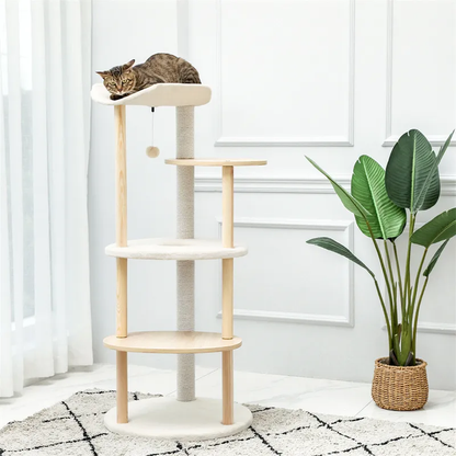 CozyCats 49" Wooden Luxury Cat Tree Tower