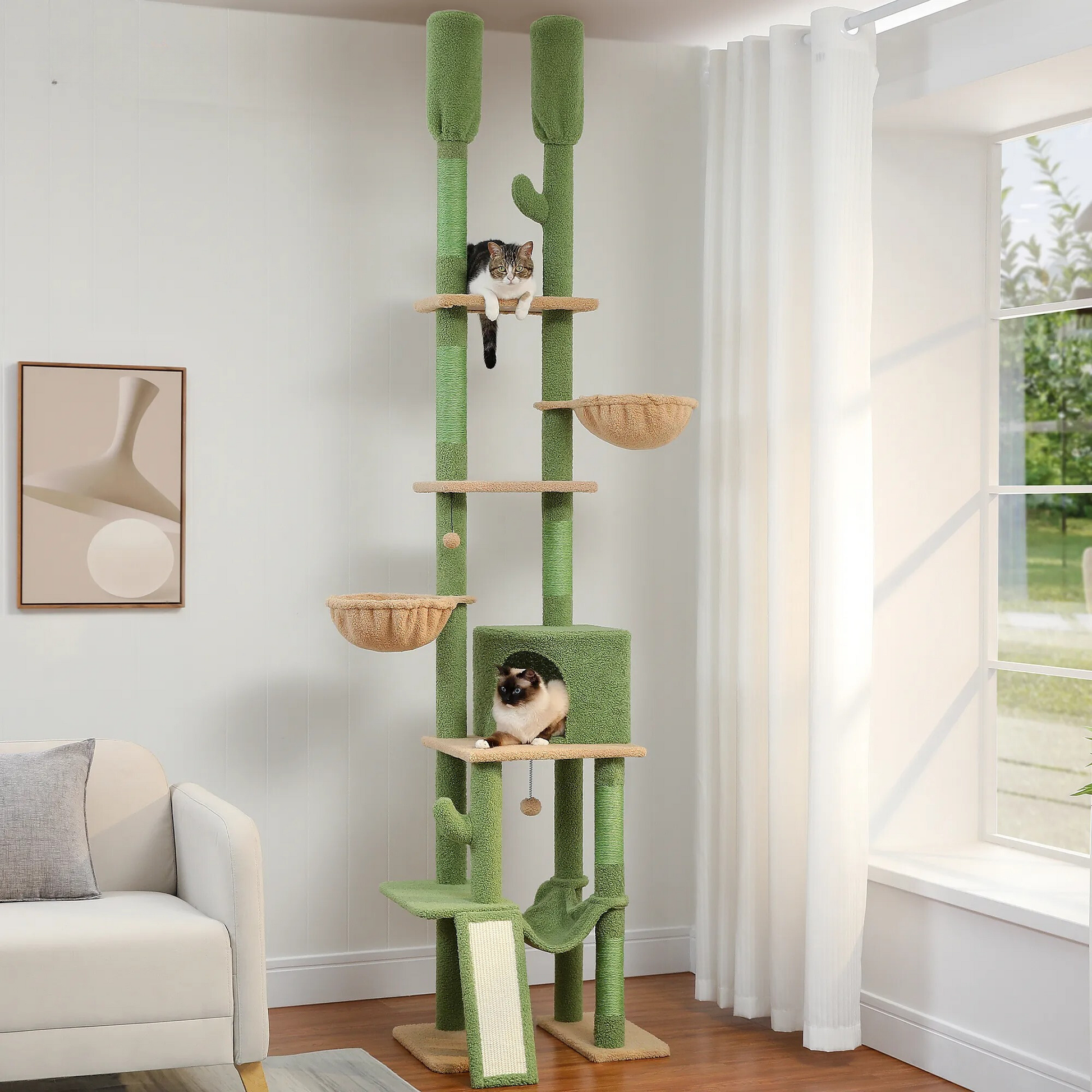 Tall thin top cat tree