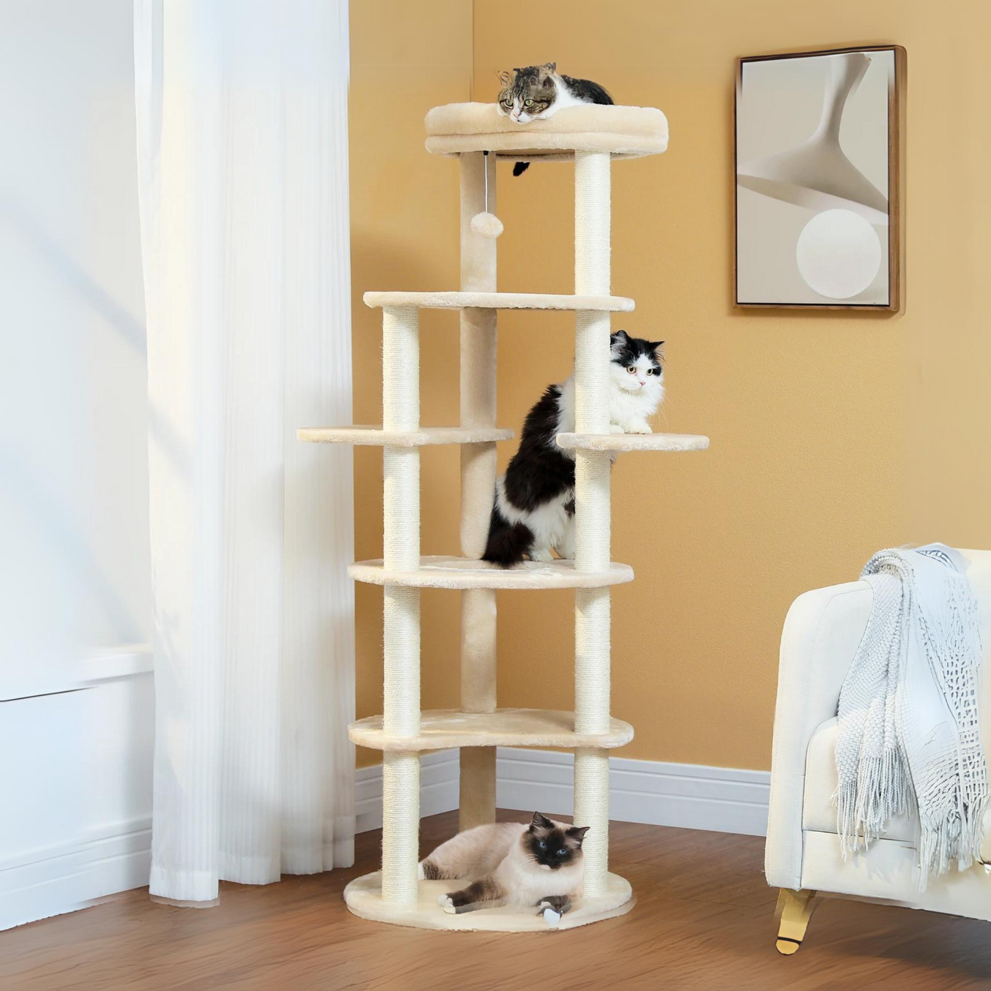 CozyCats 61" Large Cat Tree Tower