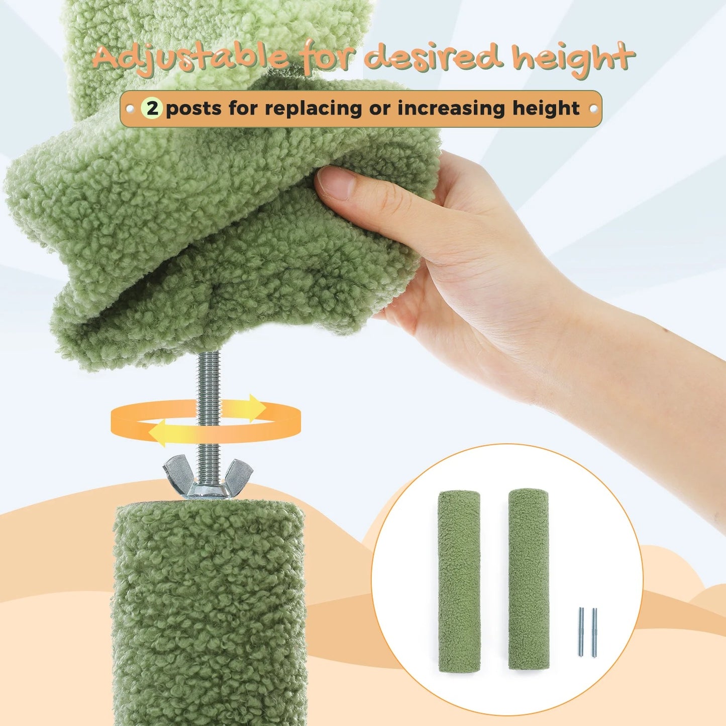 CozyCats 90” to 108” Height Floor to Ceiling Cactus Cat Tree