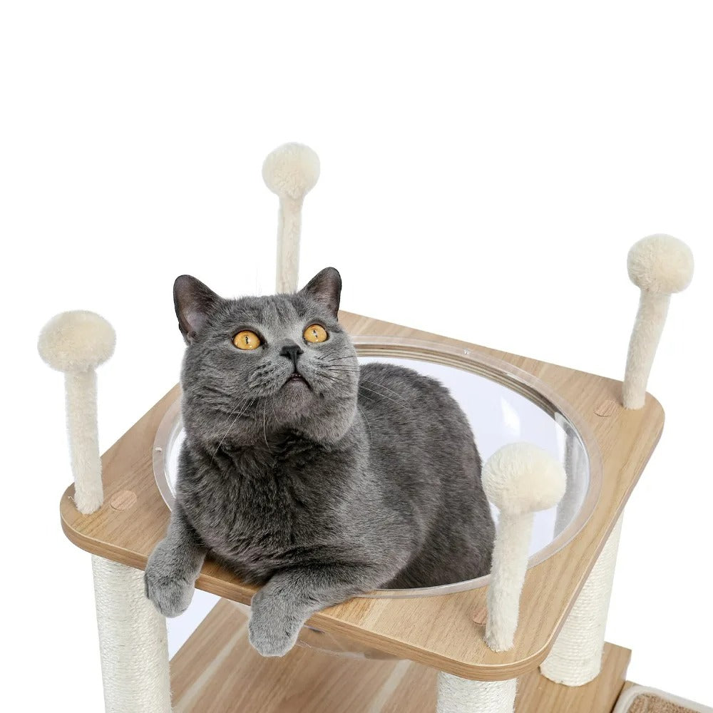 CozyCats 51" Luxury Wooden Cat Tree Tower