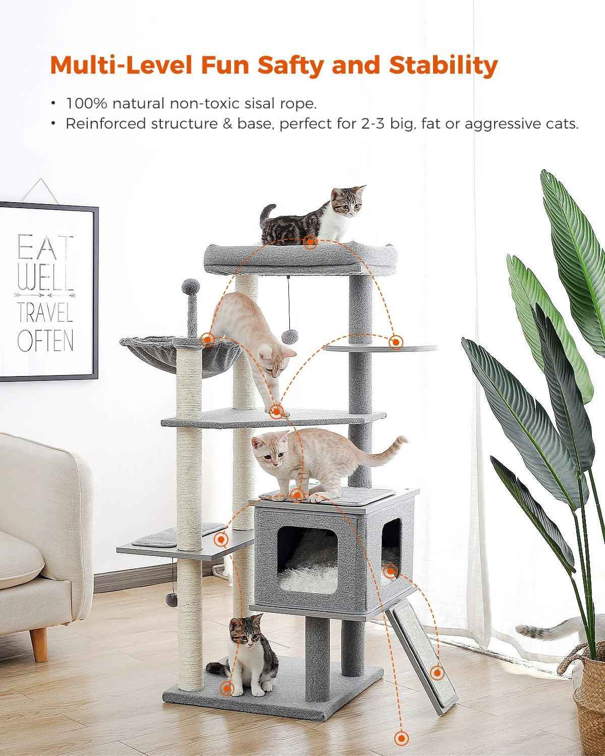 CozyCats 51" Cat Tree Tower