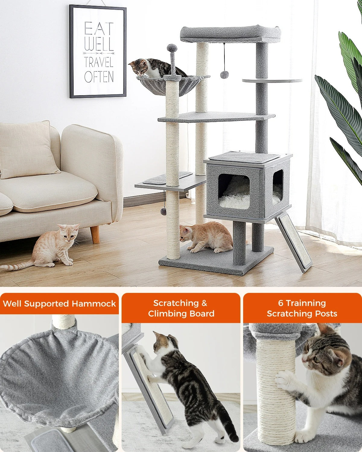 CozyCats 51" Cat Tree Tower