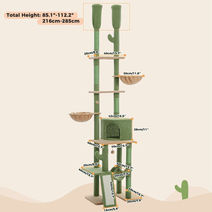 CozyCats 90” to 108” Height Floor to Ceiling Cactus Cat Tree