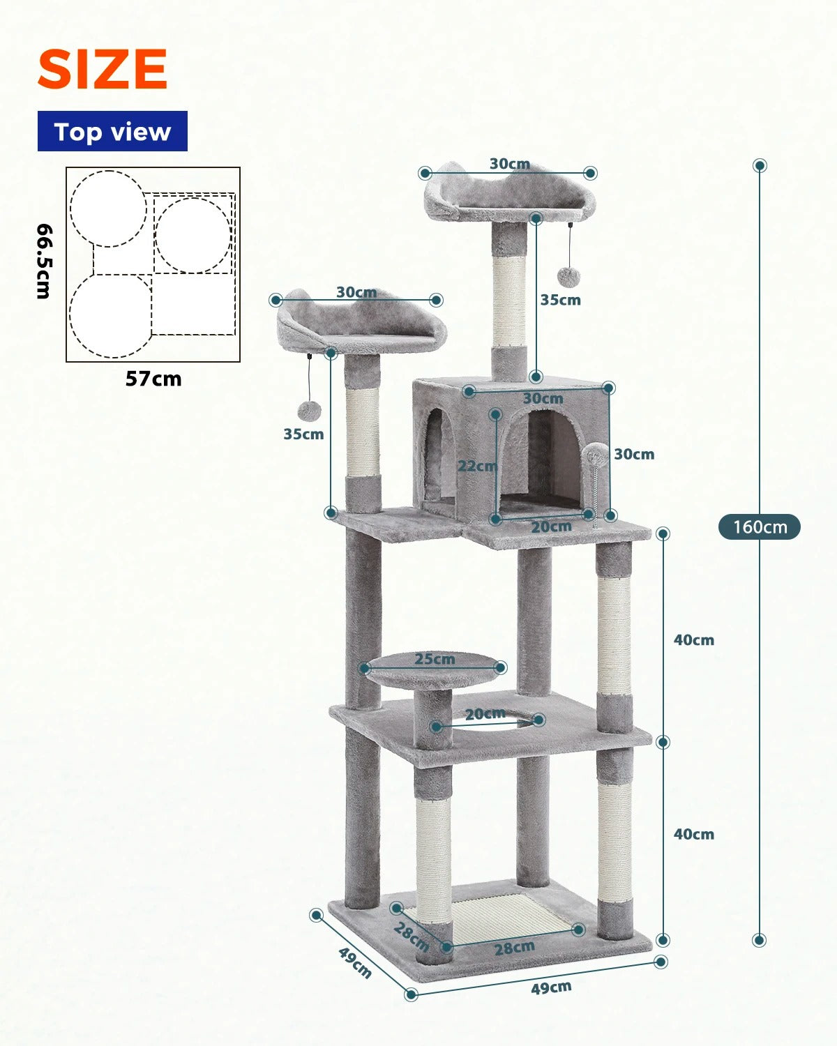 CozyCats 63" Large Cat Tree Tower