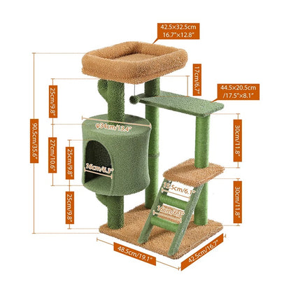 CozyCats 35" Mini Cactus Cat Tree Tower