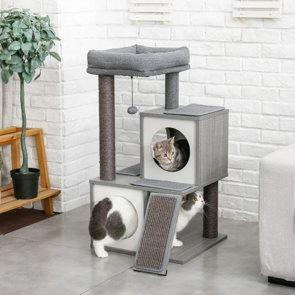 CozyCats 35"  Mini Wooden Cat Tree Condo