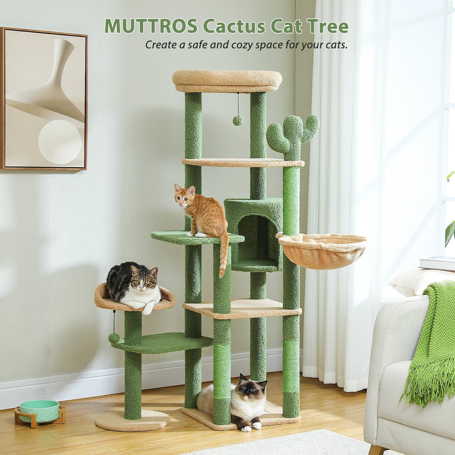 CozyCats 59" Cactus Cat Tree Tower