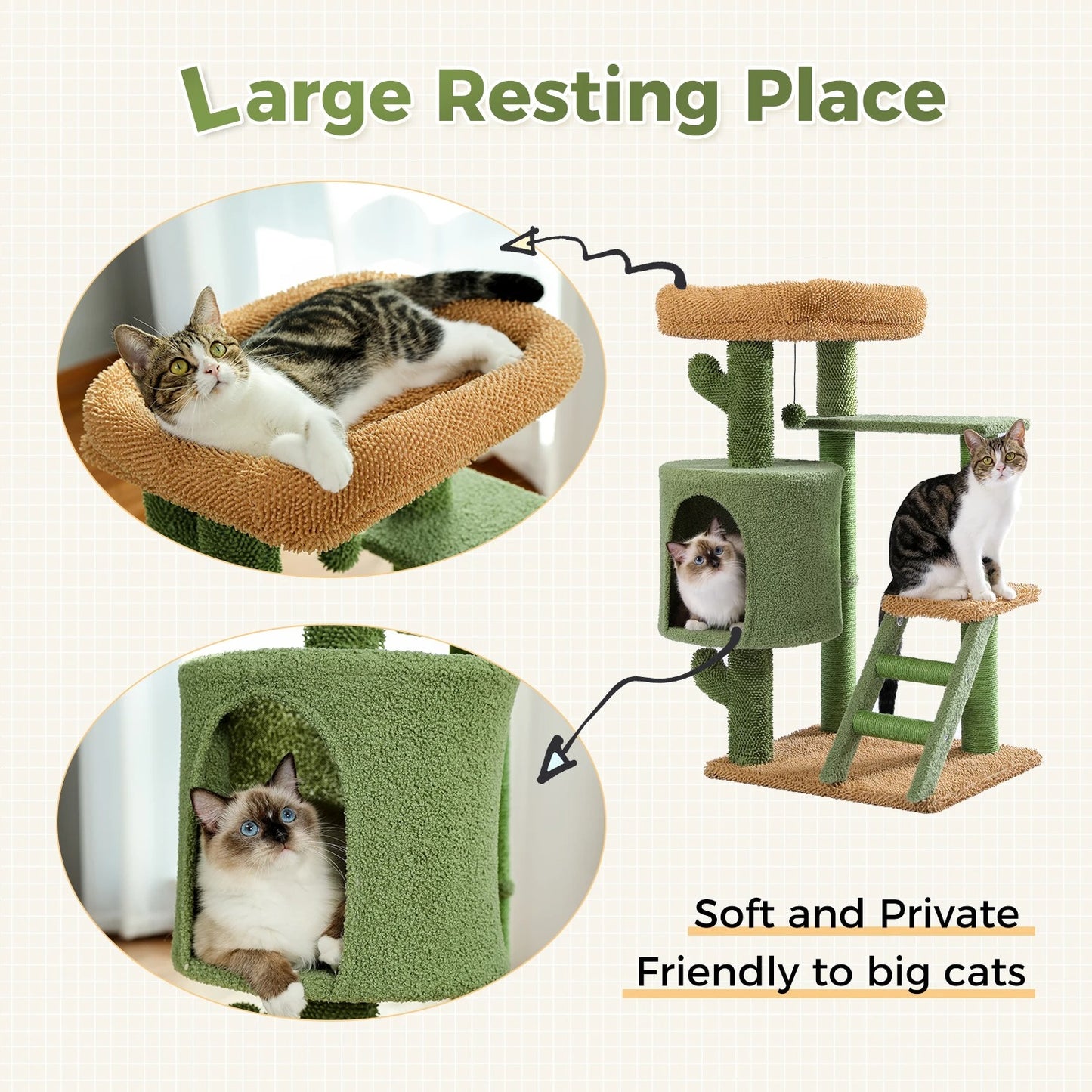 CozyCats 35" Mini Cactus Cat Tree Tower