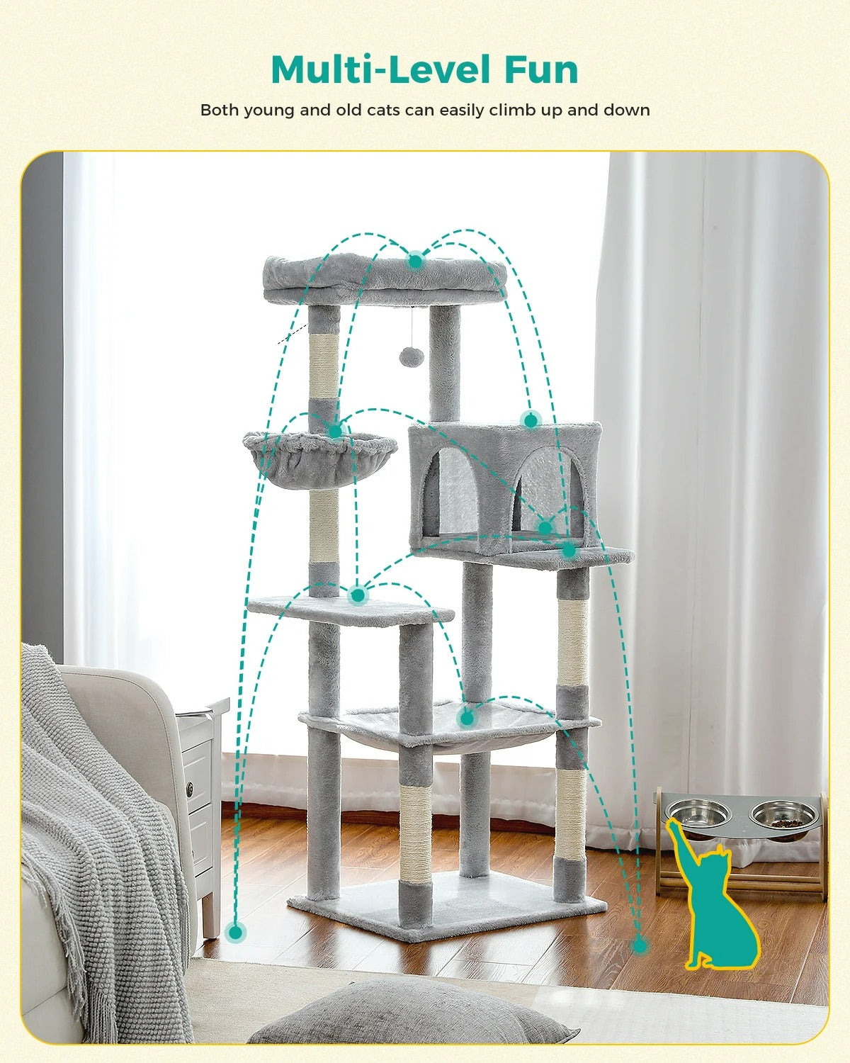 CozyCats 56" Cat Tree Tower