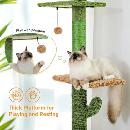 CozyCats 94"-108" Tall Adjustable Height Cactus Cat Tower