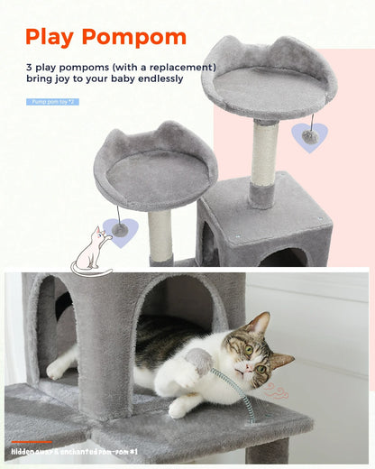 CozyCats 63" Large Cat Tree Tower